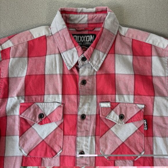Dixxon Flannel Shirt Men XL Red Gray Plaid Fuego FR Flannel Flame Resistant Work - Picture 2 of 16